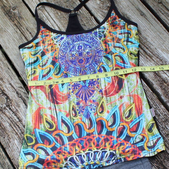 Boho Rainbow Zen Yoga Racerback Bra Cami Top Med - Picture 5 of 8
